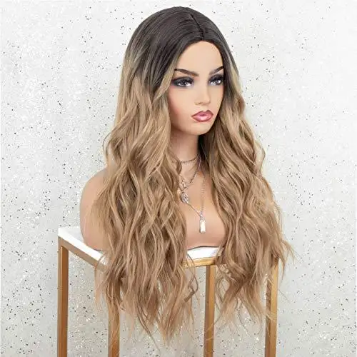 Heidi Ash Blonde Balayage Wig with Dark Roots - Image 3