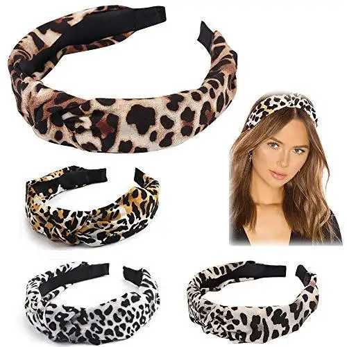 High Fashion Cheetah Print Head Band Hair 4 pcs Accessory Set - Image 2