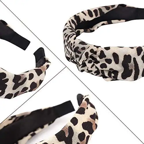 High Fashion Cheetah Print Head Band Hair 4 pcs Accessory Set - Image 3