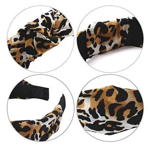 High Fashion Cheetah Print Head Band Hair 4 pcs Accessory Set - Image 7