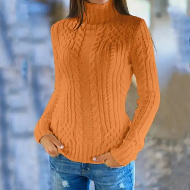 High Neck Twist Knit Sweater - Image 5