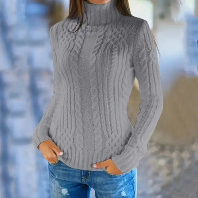 High Neck Twist Knit Sweater - Image 6