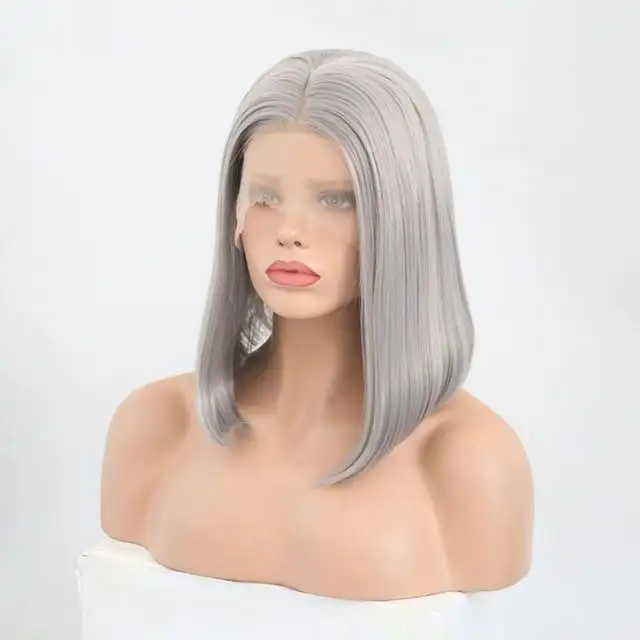 High-Temperature Synthetic Lace Front Wig Natural Straight Bob Wig - Image 10