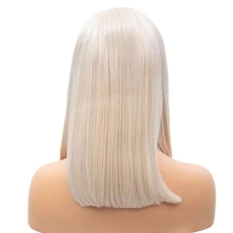 High-Temperature Synthetic Lace Front Wig Natural Straight Bob Wig - Image 4