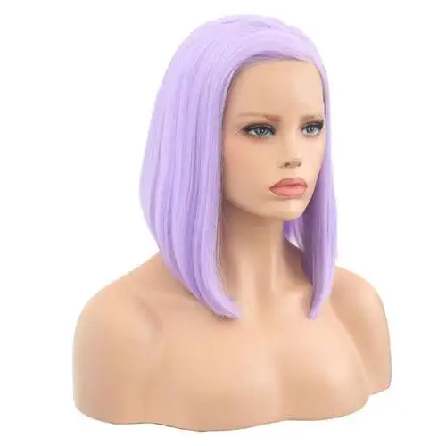 High-Temperature Synthetic Lace Front Wig Natural Straight Bob Wig - Image 7