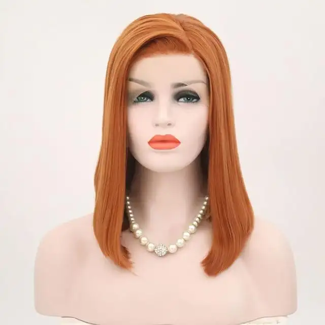 High-Temperature Synthetic Lace Front Wig Natural Straight Bob Wig - Image 8