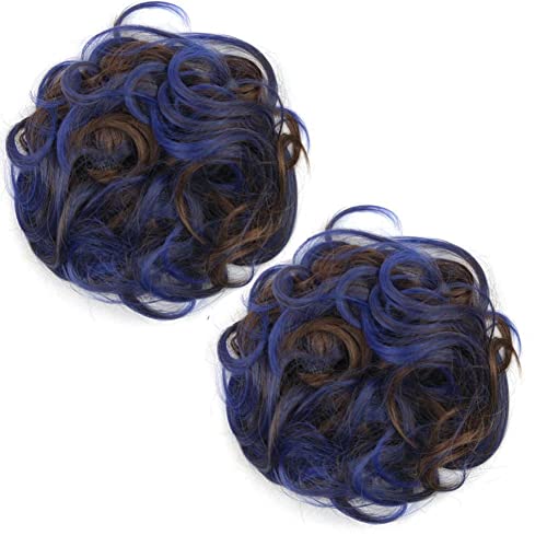 Highlighted Synthetic Hair Messy Bun Extensions 2pcs set - Image 10