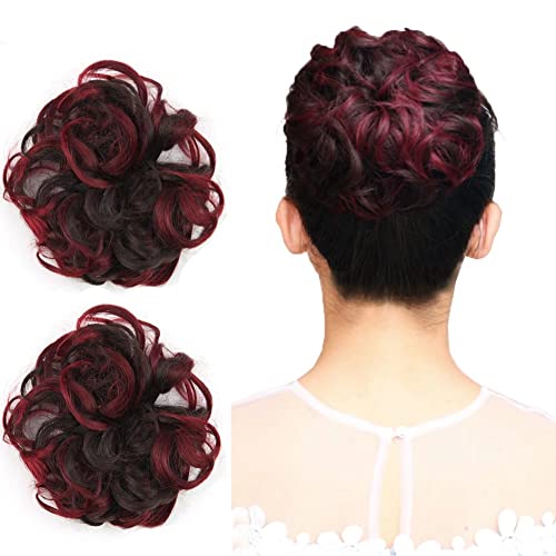 Highlighted Synthetic Hair Messy Bun Extensions 2pcs set - Image 6