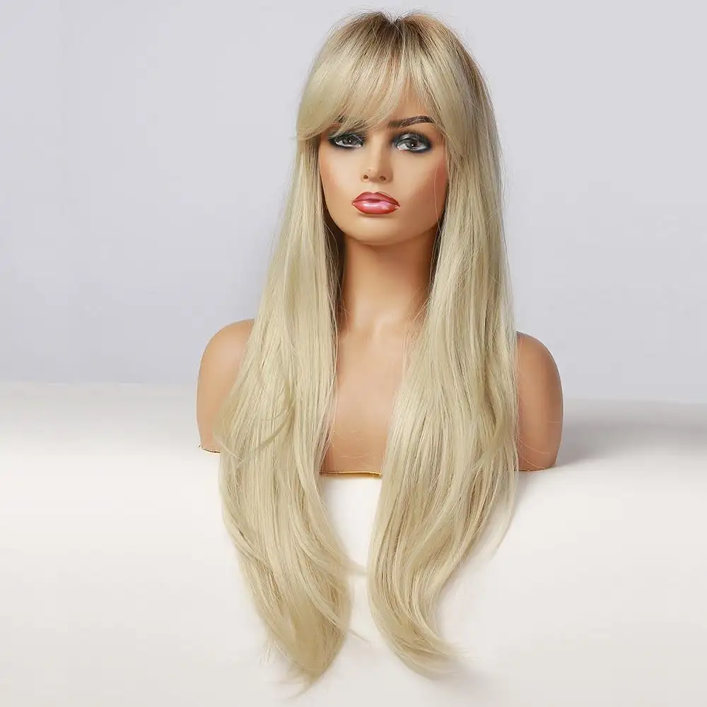 Hilary long layered straight wig with side bangs layered - Image 3