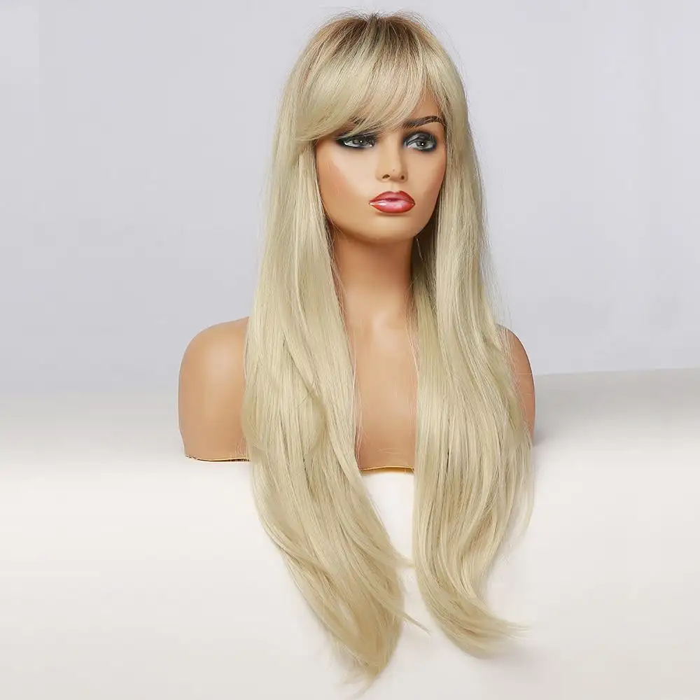 Hilary long layered straight wig with side bangs layered - Image 4