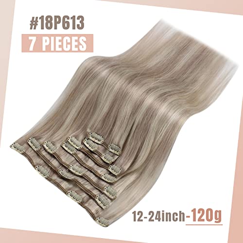 Human Hair Clip in Hair Extensions -7 Pcs set - Image 21