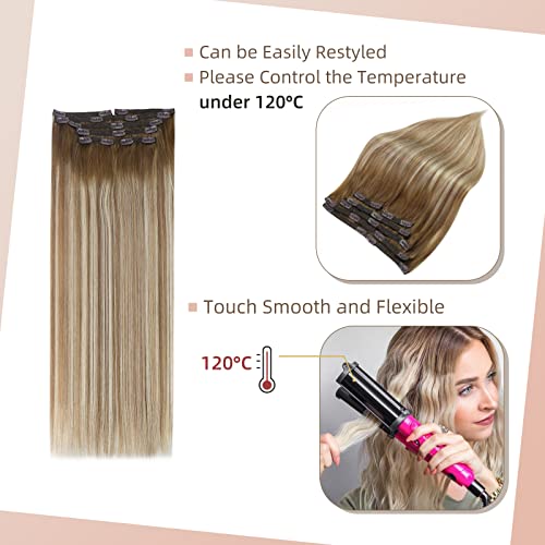 Human Hair Clip in Hair Extensions -7 Pcs set - Image 83