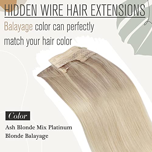 Human Hair Invisible Wire Hair Extensions - Image 23