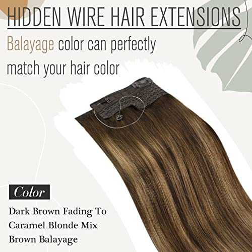 Human Hair Invisible Wire Hair Extensions - Image 29