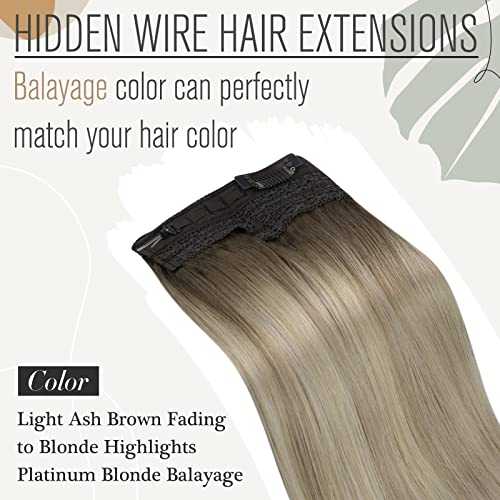 Human Hair Invisible Wire Hair Extensions - Image 36