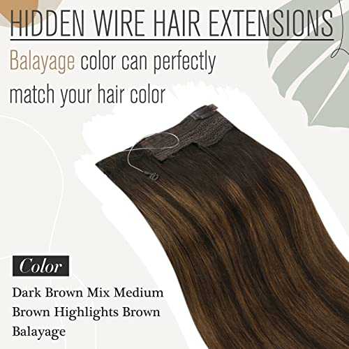 Human Hair Invisible Wire Hair Extensions - Image 47