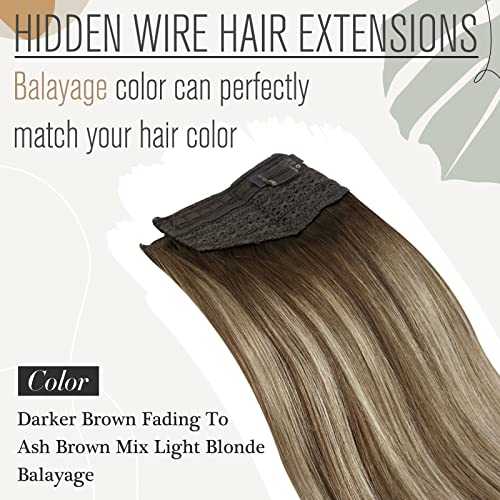 Human Hair Invisible Wire Hair Extensions - Image 61