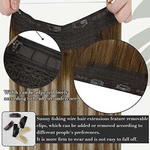 Human Hair Invisible Wire Hair Extensions - Image 68