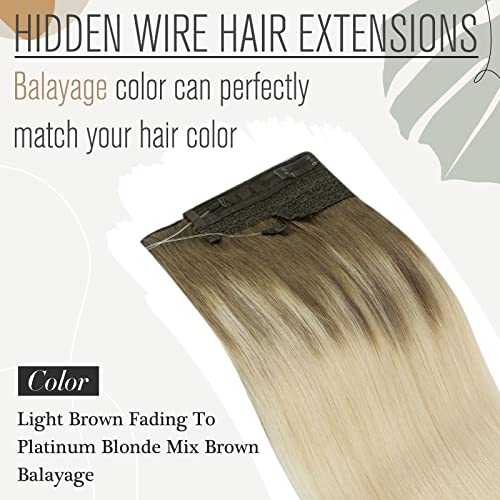 Human Hair Invisible Wire Hair Extensions - Image 80