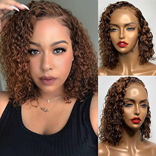 Human Hair Light Yaki Straight Bob Wig with Layered Bangs - Image 13