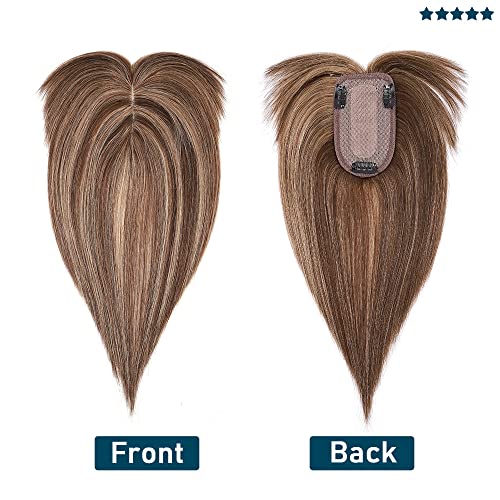 Human Hair Synthetic Blend Hair topper with bangs - Image 10