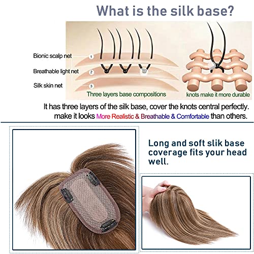 Human Hair Synthetic Blend Hair topper with bangs - Image 12