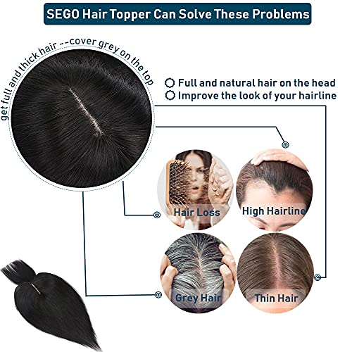 Human Hair Synthetic Blend Hair topper with bangs - Image 14