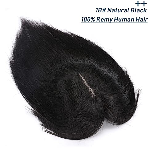 Human Hair Synthetic Blend Hair topper with bangs - Image 16