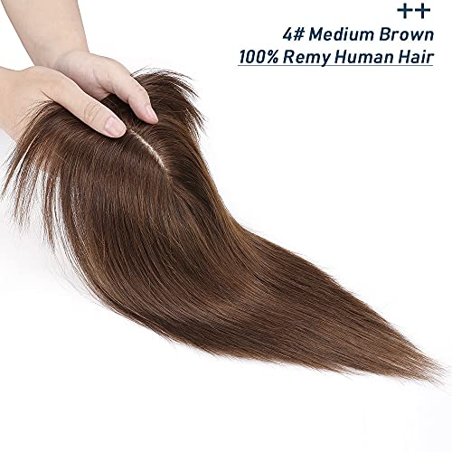 Human Hair Synthetic Blend Hair topper with bangs - Image 22