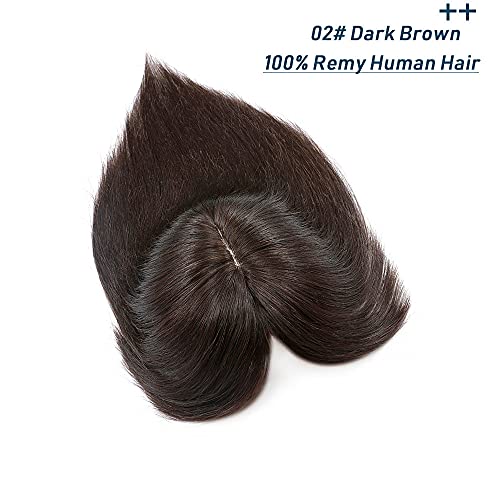 Human Hair Synthetic Blend Hair topper with bangs - Image 28