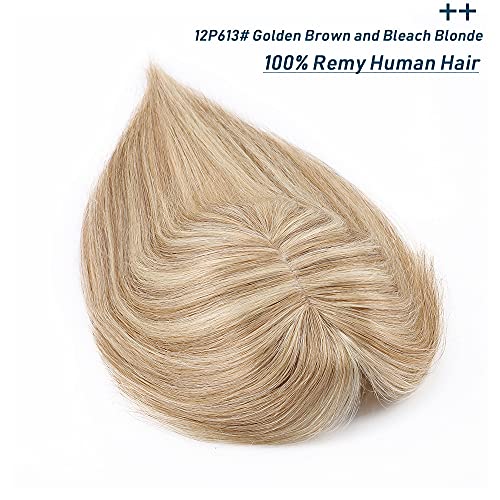 Human Hair Synthetic Blend Hair topper with bangs - Image 34
