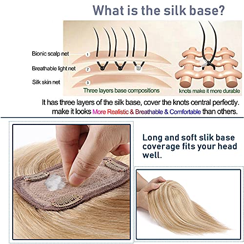 Human Hair Synthetic Blend Hair topper with bangs - Image 36