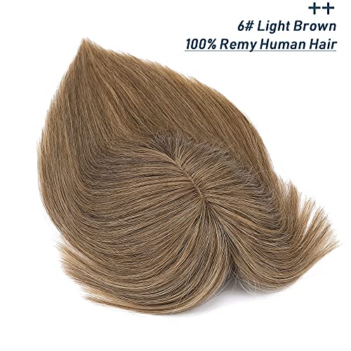 Human Hair Synthetic Blend Hair topper with bangs - Image 39