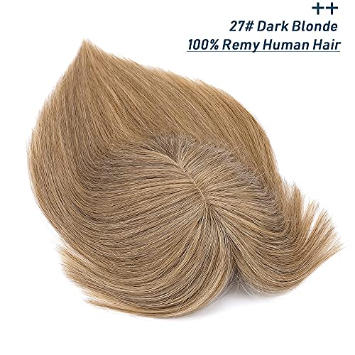 Human Hair Synthetic Blend Hair topper with bangs - Image 51