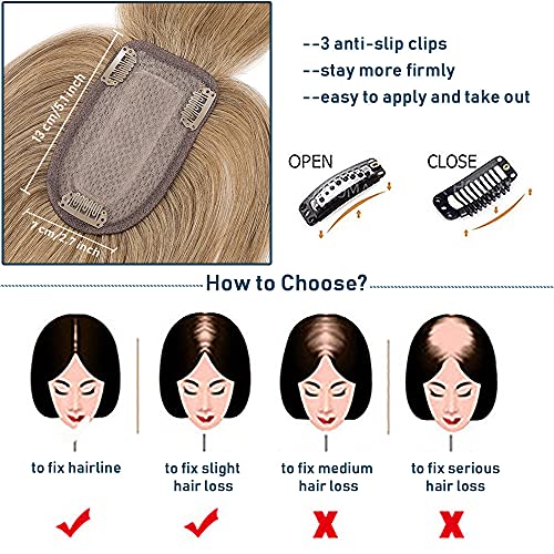 Human Hair Synthetic Blend Hair topper with bangs - Image 53