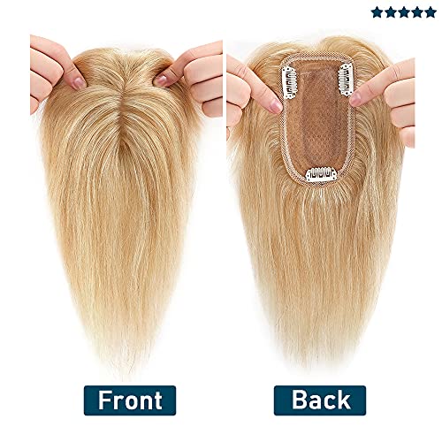 Human Hair Synthetic Blend Hair topper with bangs - Image 58