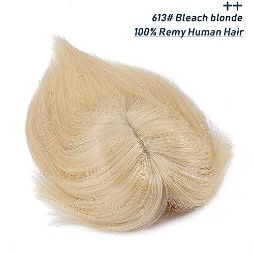 Human Hair Synthetic Blend Hair topper with bangs - Image 62