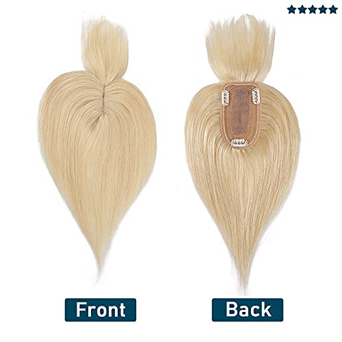 Human Hair Synthetic Blend Hair topper with bangs - Image 63
