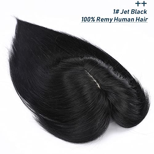 Human Hair Synthetic Blend Hair topper with bangs - Image 68