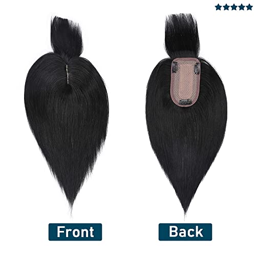 Human Hair Synthetic Blend Hair topper with bangs - Image 69