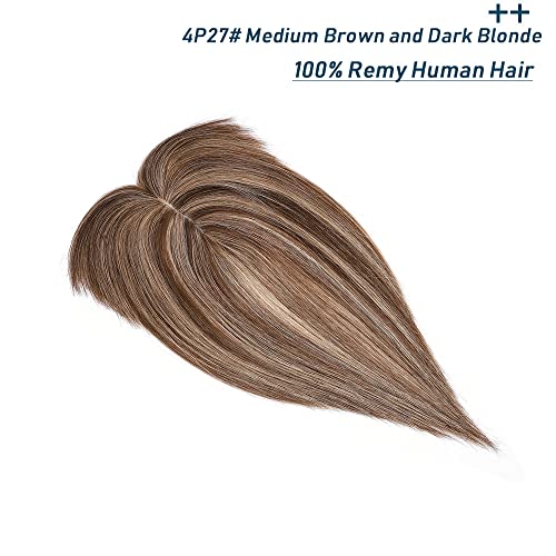 Human Hair Synthetic Blend Hair topper with bangs - Image 9