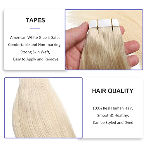 Human Hair Tape in Extensions Ombre Baylage Hair 14 Inch Tape in Extensions - Image 12