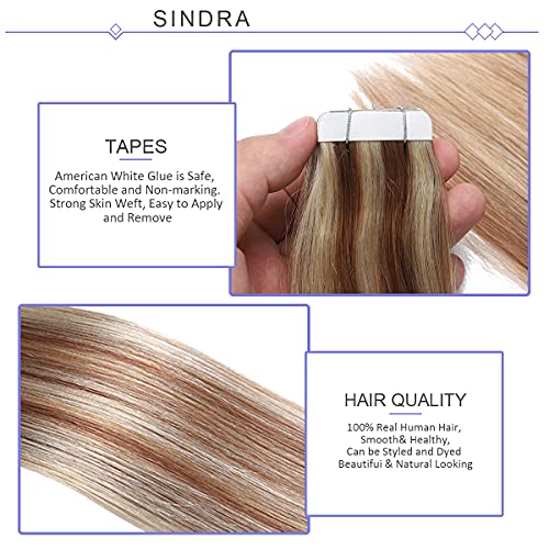Human Hair Tape in Extensions Ombre Baylage Hair 14 Inch Tape in Extensions - Image 17