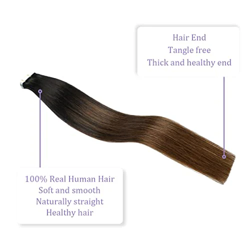Human Hair Tape in Extensions Ombre Baylage Hair 14 Inch Tape in Extensions - Image 27