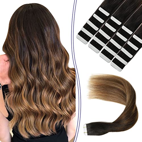 Human Hair Tape in Extensions Ombre Baylage Hair 14 Inch Tape in Extensions - Image 30