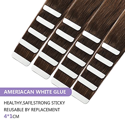 Human Hair Tape in Extensions Ombre Baylage Hair 14 Inch Tape in Extensions - Image 42