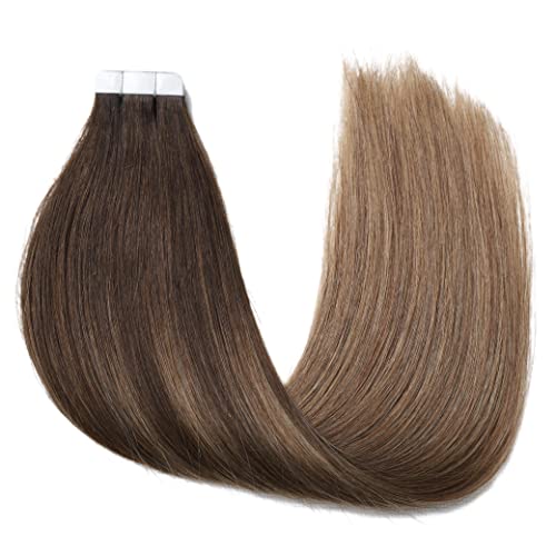 Human Hair Tape in Extensions Ombre Baylage Hair 14 Inch Tape in Extensions - Image 46