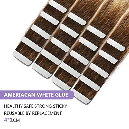 Human Hair Tape in Extensions Ombre Baylage Hair 14 Inch Tape in Extensions - Image 59