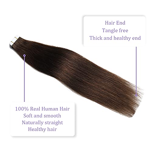 Human Hair Tape in Extensions Ombre Baylage Hair 14 Inch Tape in Extensions - Image 61