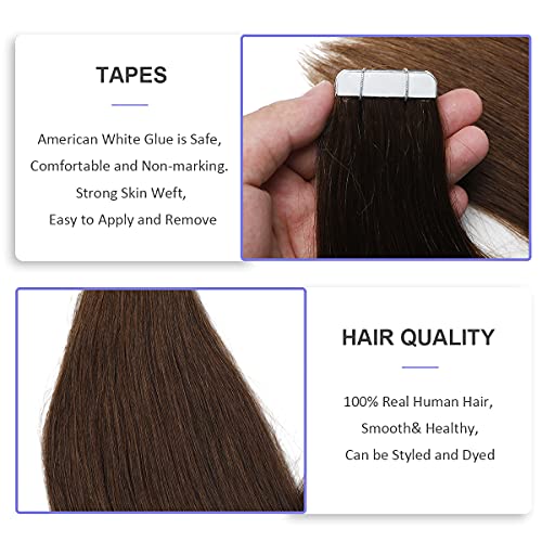 Human Hair Tape in Extensions Ombre Baylage Hair 14 Inch Tape in Extensions - Image 67